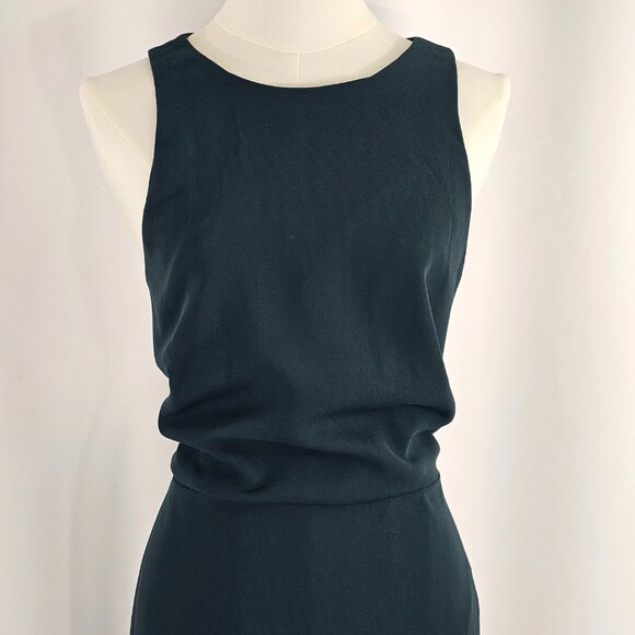 Dessy Collection Evergreen Halter Open Tie Back Front Slit Maxi Dress Size 12R - Picture 4 of 14